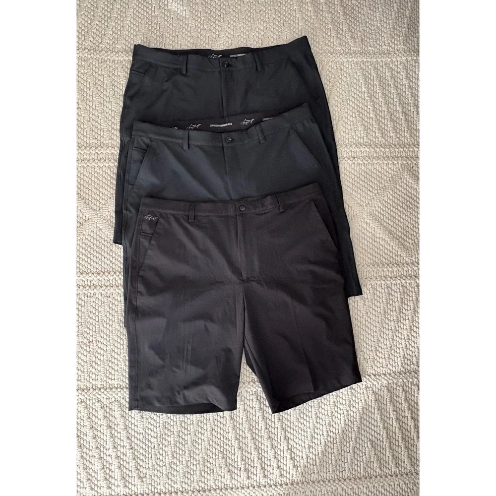 Greg Norman ML75 Microlux Golf Shorts Bundle Mens 38 Black 3 Pack